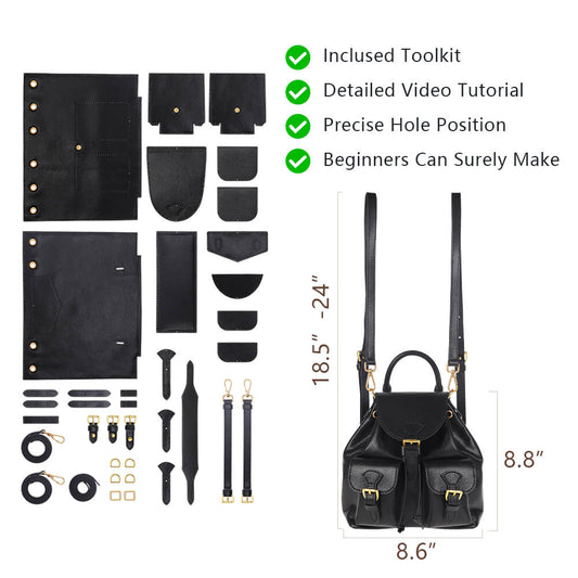 Top-Grain Leather Backpack DIY Kit-Solace Leather DB566